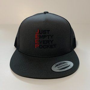 Yupoong Jeep Hat Snapback Gray/Black New